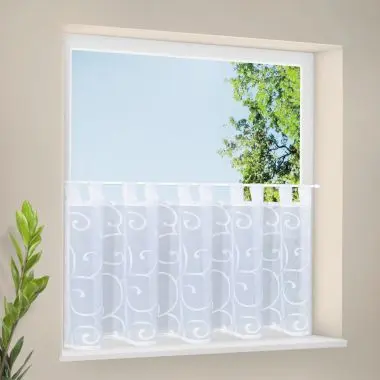 Ösenschal Fenstervorhang weiss 145x175 cm Gardinenschal Dekoschal