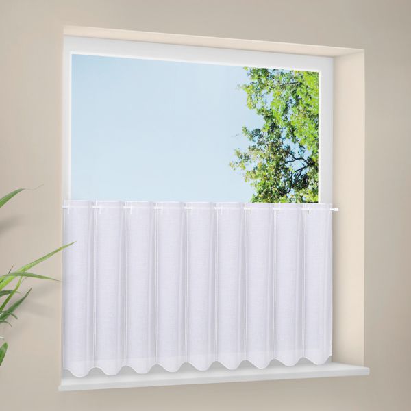 bistro weiß halbtransparent scheibengardine