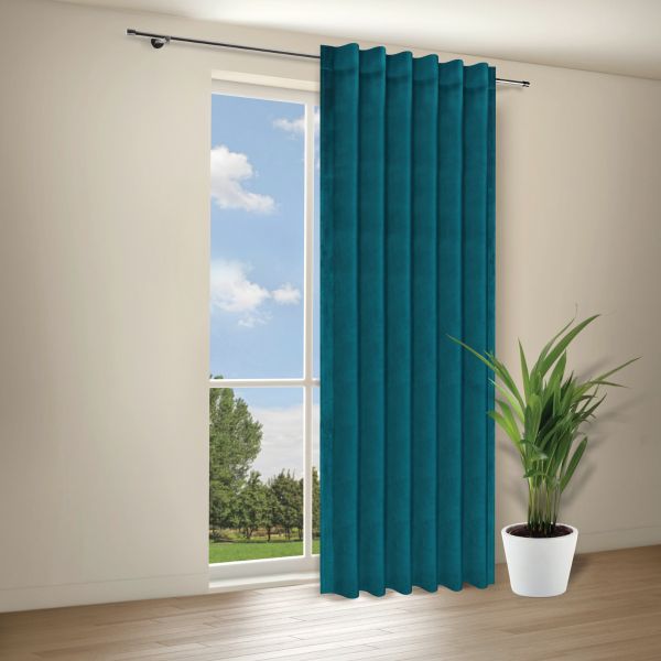 Dekoschal blau türkis samt blickdicht