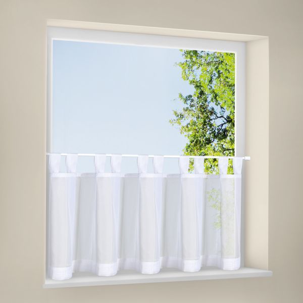 Scheibengardine Torcino weiß