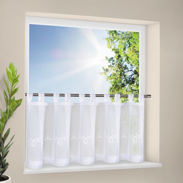 Scheibengardine Jörg weiß