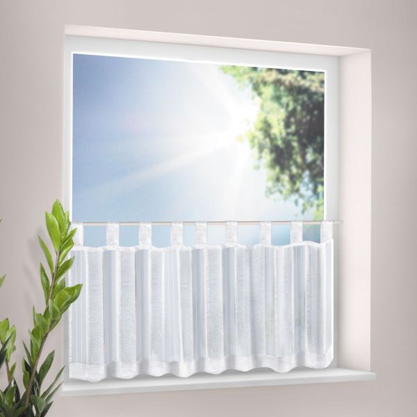 Scheibengardine Savona weiß