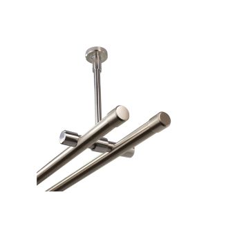 20mm Rundrohr Gardinenstange Deckenmontage 2-läufig